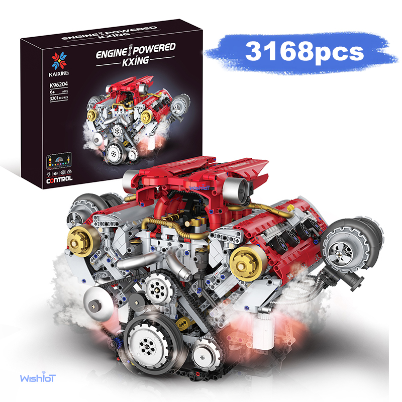 Model Kit V8 - Motorized V8 Engine 3201Pcs Building Block