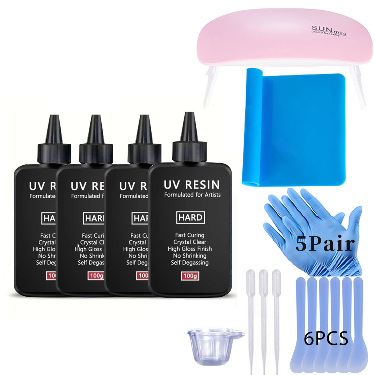 Resin Kit Cast - 100g-400g Transparent UV Resin Kit,Hard Type