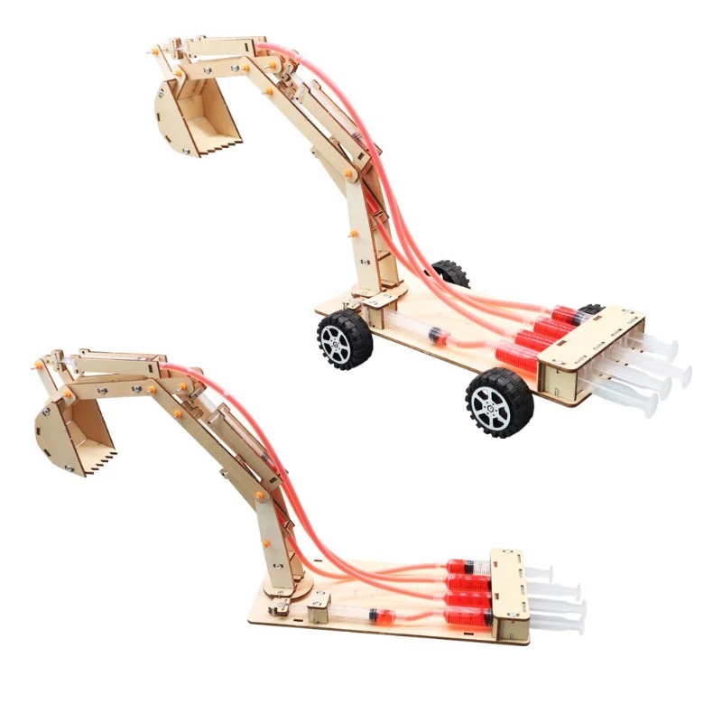 Model Kit Excavator - Handmade Hydraulic Excavator DIY Student Technology