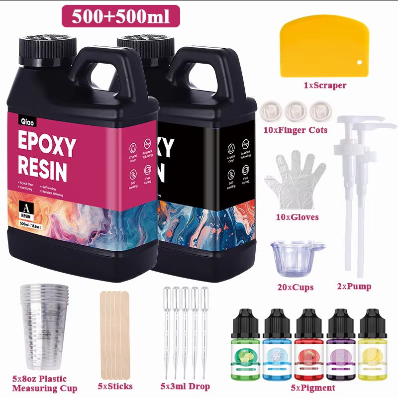 Resin Kit Cast - 500ml/1000ml Epoxy Resin Kit Crystal Clear,