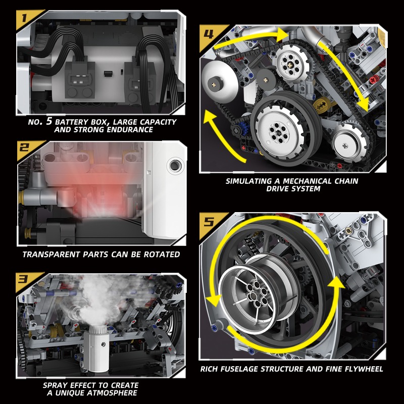 Motorized V8 Engine 3201Pcs Bu - Model Kit V8 review and price