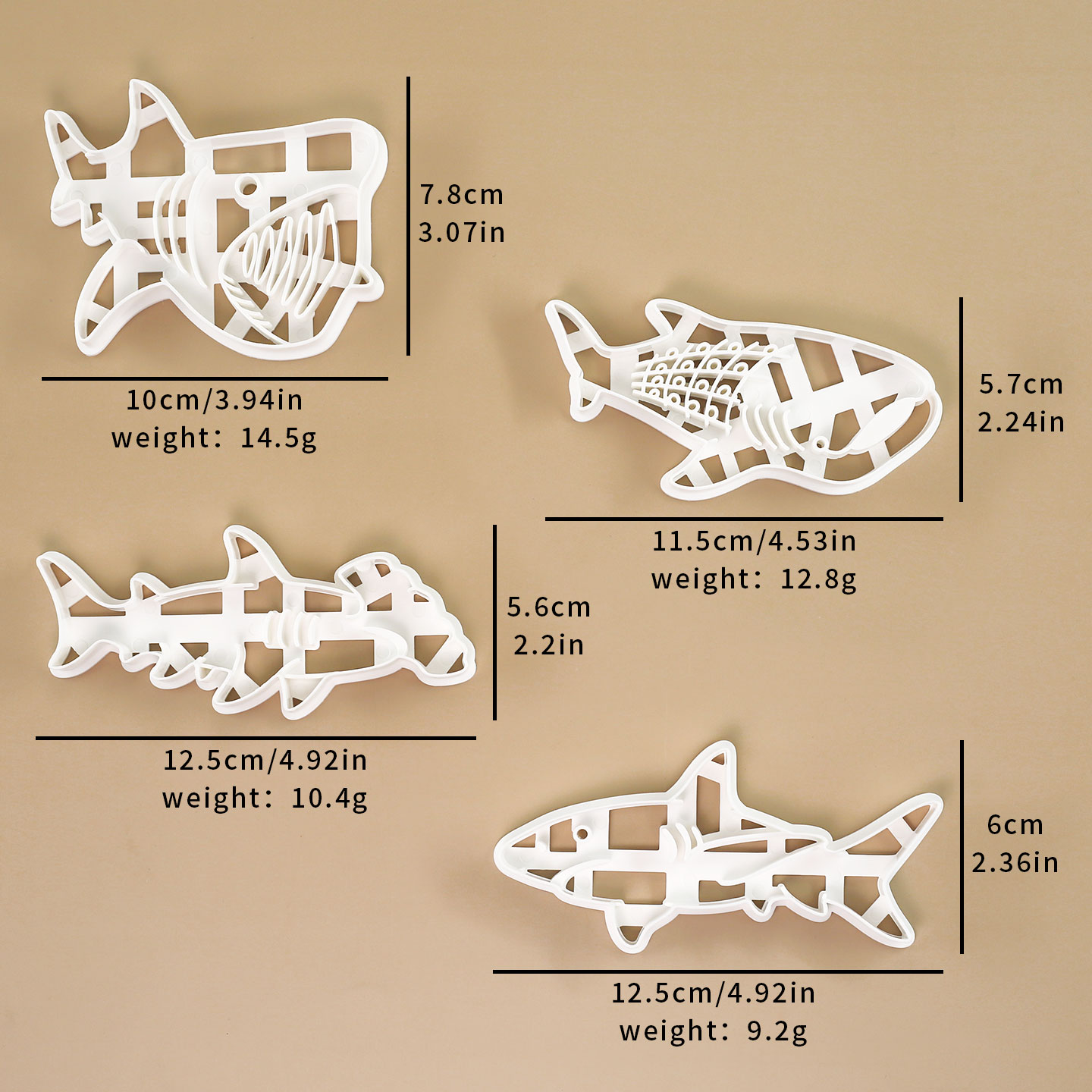 1 Pc/4 Pcs Shark Cookie Cutter - Model Kit Tank review and price
