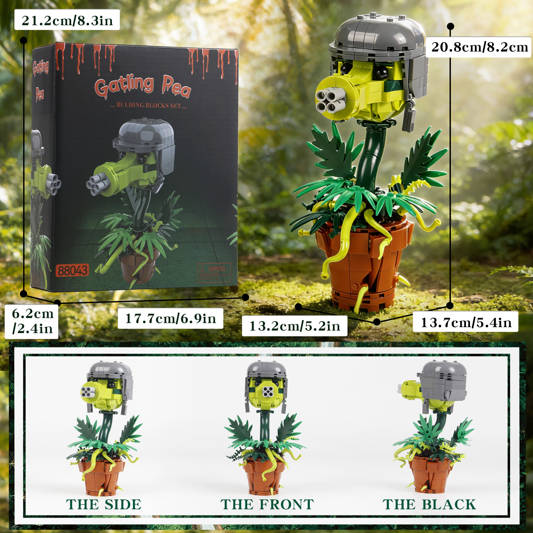 Gatling Pea Building Set Plant - Model Kit Zombie Girl review and price