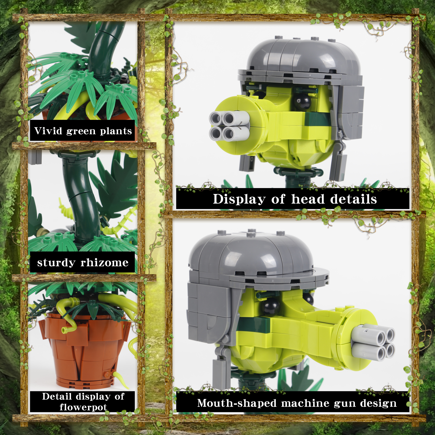 Gatling Pea Building Set Plant - Model Kit Zombie Girl review and price