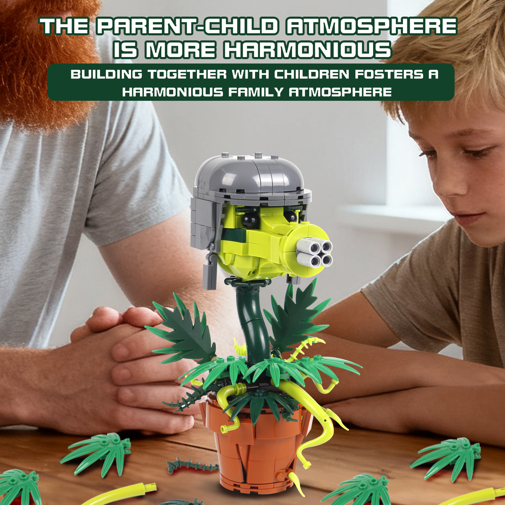 Gatling Pea Building Set Plant - Model Kit Zombie Girl review and price