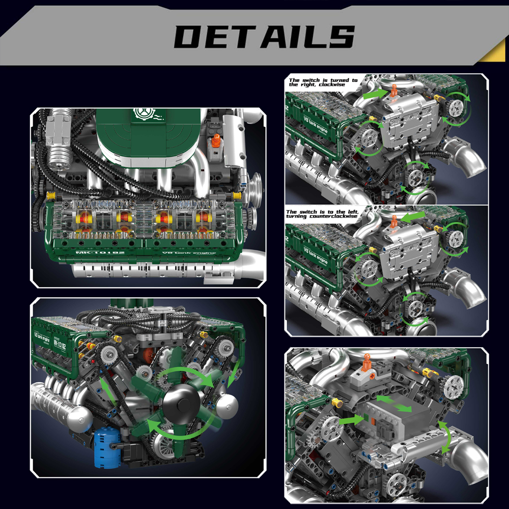 Mould King 10182 V8 Tank Engin - Model Kit V8 review and price