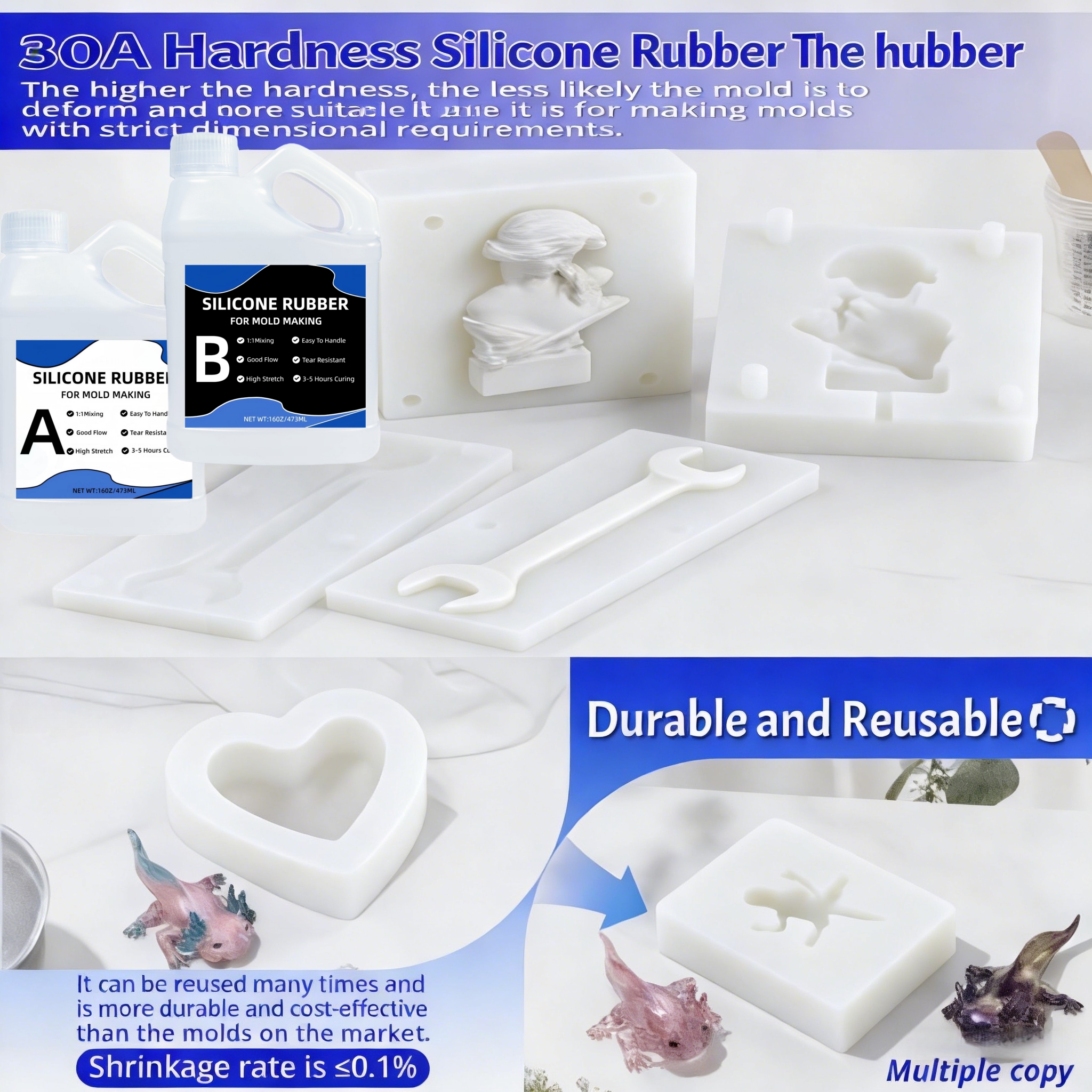 1:1 Translucent Liquid Silicon - Resin Kit Cast review and price