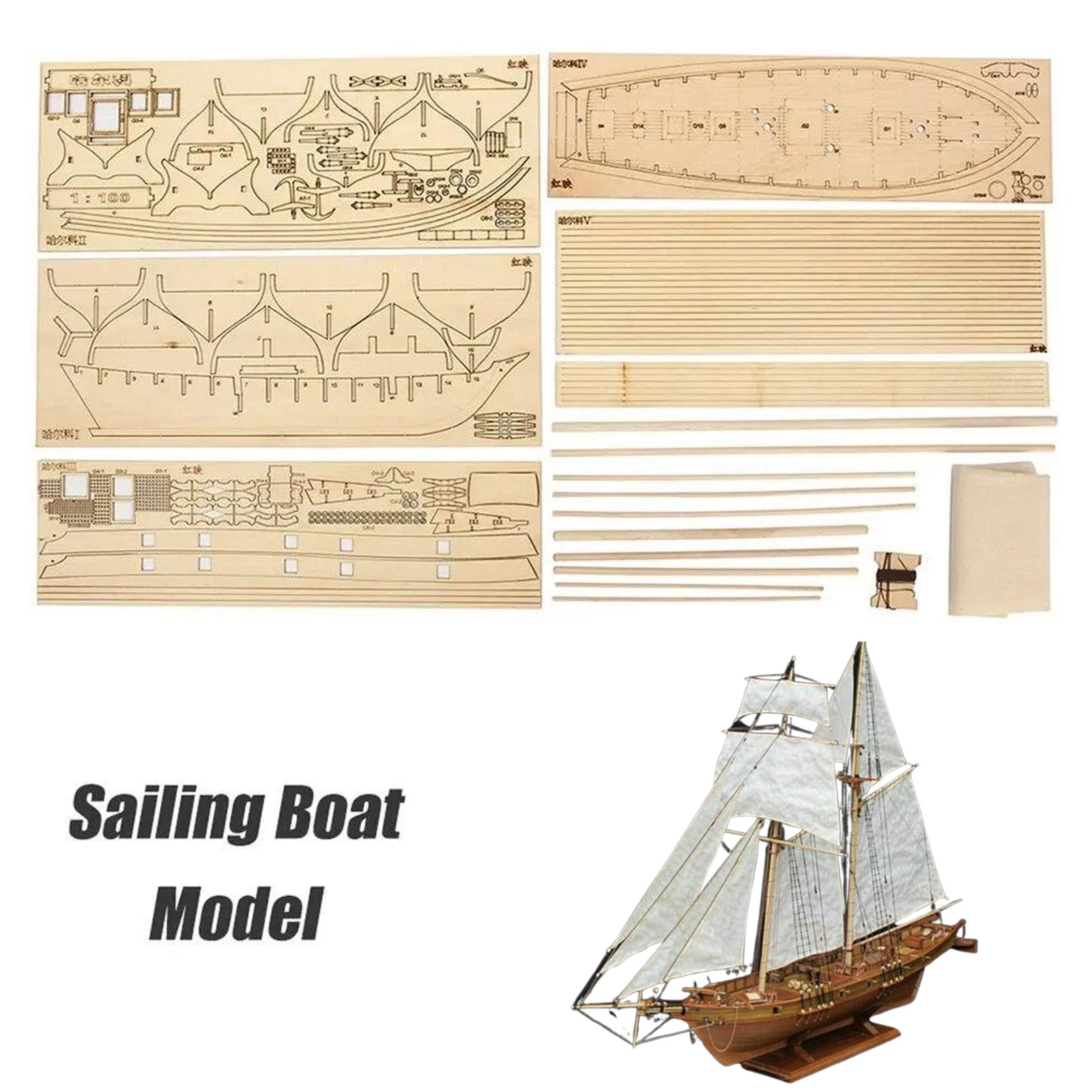 【Halcon Sailboat Wooden Model  - Model Kit Cutter review and price