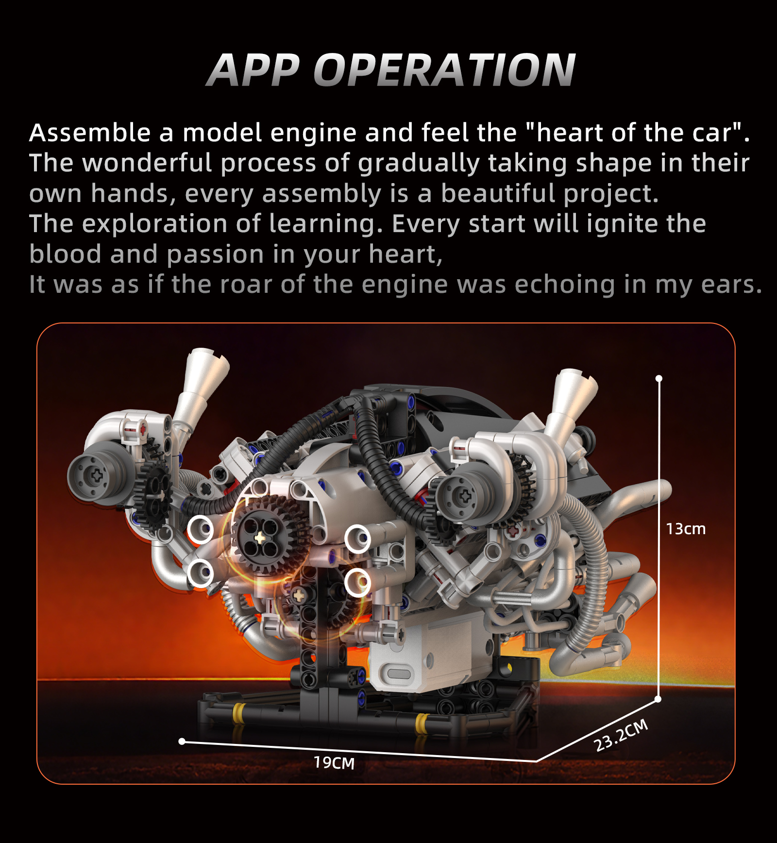 K96213 770pcs V8 Engine Model  - Model Kit V8 review and price