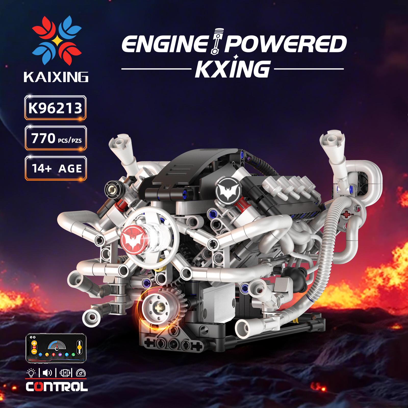 K96213 770pcs V8 Engine Model  - Model Kit V8 review and price